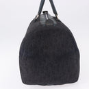 Christian Dior Trotter Canvas Boston Bag Leather Navy Silver Auth 192274-3