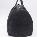 Christian Dior Trotter Canvas Boston Bag Leather Navy Silver Auth 192274-4