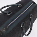 Christian Dior Trotter Canvas Boston Bag Leather Navy Silver Auth 192274-6
