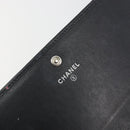 CHANEL Matelasse Cambon Line Long Wallet Leather Black Silver CC Auth 192277-19