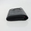 CHANEL Matelasse Cambon Line Long Wallet Leather Black Silver CC Auth 192277-3