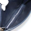 Christian Dior Trotter Canvas Chain Shoulder Bag Navy Gold Auth 192284-17