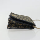 Christian Dior Trotter Canvas Chain Shoulder Bag Navy Gold Auth 192284-4