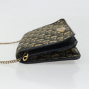 Christian Dior Trotter Canvas Chain Shoulder Bag Navy Gold Auth 192284-5