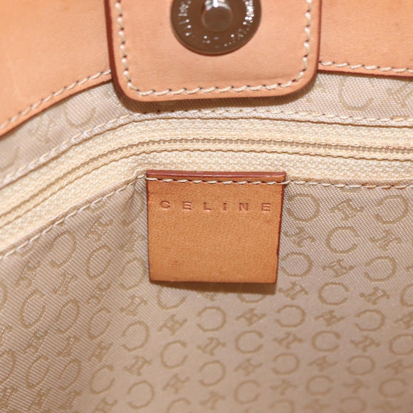 CELINE C Macadam Canvas Hand Bag Suede Gray Silver Auth 192286A