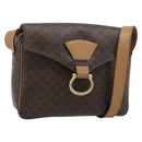 CELINE Macadam Canvas Shoulder Bag PVC Leather Brown Gold Auth 192288-1