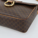 CELINE Macadam Canvas Shoulder Bag PVC Leather Brown Gold Auth 192288-14