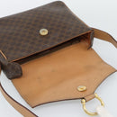 CELINE Macadam Canvas Shoulder Bag PVC Leather Brown Gold Auth 192288-9
