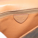 CELINE Macadam Canvas Shoulder Bag PVC Leather Brown Gold Auth 192288-12