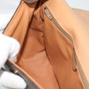 CELINE Macadam Canvas Shoulder Bag PVC Leather Brown Gold Auth 192288-21