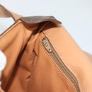 CELINE Macadam Canvas Shoulder Bag PVC Leather Brown Gold Auth 192288-22