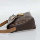 CELINE Macadam Canvas Shoulder Bag PVC Leather Brown Gold Auth 192288-3
