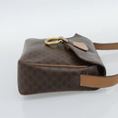 CELINE Macadam Canvas Shoulder Bag PVC Leather Brown Gold Auth 192288-4