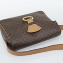 CELINE Macadam Canvas Shoulder Bag PVC Leather Brown Gold Auth 192288-6