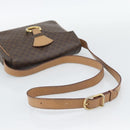 CELINE Macadam Canvas Shoulder Bag PVC Leather Brown Gold Auth 192288-7