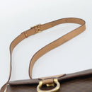 CELINE Macadam Canvas Shoulder Bag PVC Leather Brown Gold Auth 192288-8