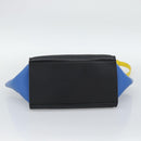 CELINE Trapeze Hand Bag Leather 2way Yellow Gold Auth 192289A-11