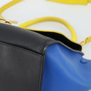 CELINE Trapeze Hand Bag Leather 2way Yellow Gold Auth 192289A-12