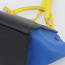 CELINE Trapeze Hand Bag Leather 2way Yellow Gold Auth 192289A-14