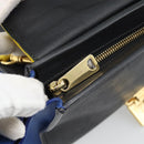 CELINE Trapeze Hand Bag Leather 2way Yellow Gold Auth 192289A-18