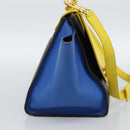 CELINE Trapeze Hand Bag Leather 2way Yellow Gold Auth 192289A-4