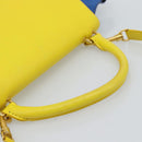 CELINE Trapeze Hand Bag Leather 2way Yellow Gold Auth 192289A-7