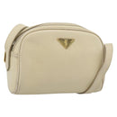 SAINT LAURENT Shoulder Bag Leather Ivory Gold Auth 192290-1