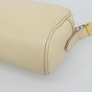 SAINT LAURENT Shoulder Bag Leather Ivory Gold Auth 192290-15