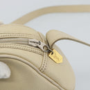 SAINT LAURENT Shoulder Bag Leather Ivory Gold Auth 192290-10
