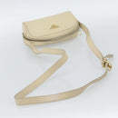 SAINT LAURENT Shoulder Bag Leather Ivory Gold Auth 192290-7
