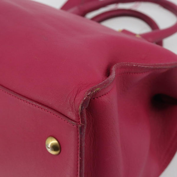 SAINT LAURENT Y Line Hand Bag Leather Pink Gold 311210 Auth 192291
