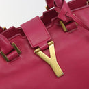 SAINT LAURENT Y Line Hand Bag Leather Pink Gold 311210 Auth 192291-19