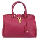 SAINT LAURENT Y Line Hand Bag Leather Pink Gold 311210 Auth 192291-13