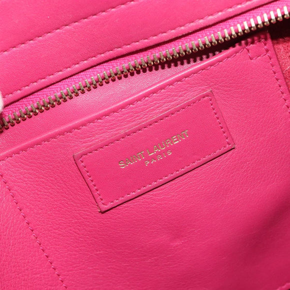 SAINT LAURENT Y Line Hand Bag Leather Pink Gold 311210 Auth 192291