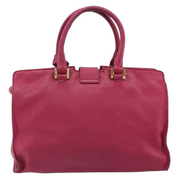 SAINT LAURENT Y Line Hand Bag Leather Pink Gold 311210 Auth 192291