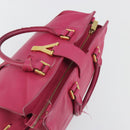 SAINT LAURENT Y Line Hand Bag Leather Pink Gold 311210 Auth 192291-6