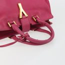 SAINT LAURENT Y Line Hand Bag Leather Pink Gold 311210 Auth 192291-7