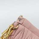 Miu Miu Matelasse Chain Shoulder Bag Leather 2way Pink Gold Auth 192292A-9