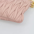 Miu Miu Matelasse Chain Shoulder Bag Leather 2way Pink Gold Auth 192292A-18