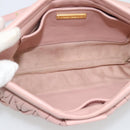 Miu Miu Matelasse Chain Shoulder Bag Leather 2way Pink Gold Auth 192292A-10