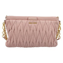 Miu Miu Matelasse Chain Shoulder Bag Leather 2way Pink Gold Auth 192292A-13