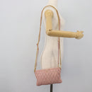 Miu Miu Matelasse Chain Shoulder Bag Leather 2way Pink Gold Auth 192292A-26