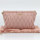 Miu Miu Matelasse Chain Shoulder Bag Leather 2way Pink Gold Auth 192292A-12