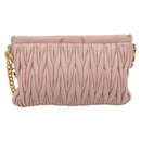Miu Miu Matelasse Chain Shoulder Bag Leather 2way Pink Gold Auth 192292A-2