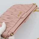Miu Miu Matelasse Chain Shoulder Bag Leather 2way Pink Gold Auth 192292A-6