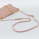 Miu Miu Matelasse Chain Shoulder Bag Leather 2way Pink Gold Auth 192292A-7