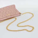 Miu Miu Matelasse Chain Shoulder Bag Leather 2way Pink Gold Auth 192292A-8