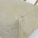 Miu Miu Tote Bag Leather Beige Silver Auth 192293-14
