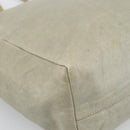 Miu Miu Tote Bag Leather Beige Silver Auth 192293-15