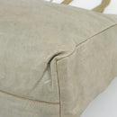 Miu Miu Tote Bag Leather Beige Silver Auth 192293-16